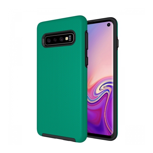 Axessorize PROTech Dual-layered case is an anti-shock case with raised lips and military-grade durability for Samsung Galaxy S10 | Mala Green