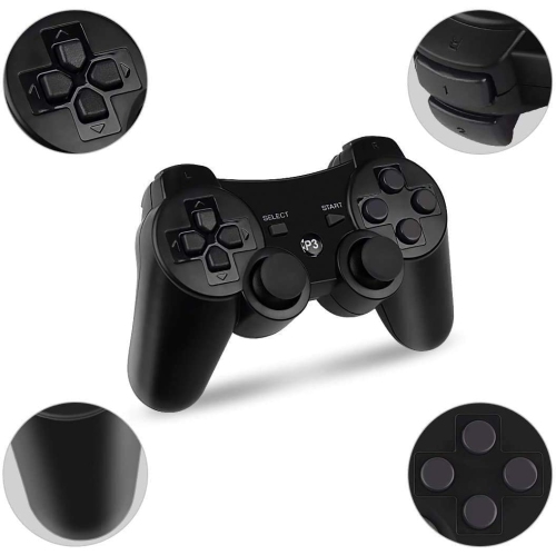 Navor 2 Pack manettes génériques à 6 axes compatibles avec PlayStation 3 - avec 2 câbles de chargement