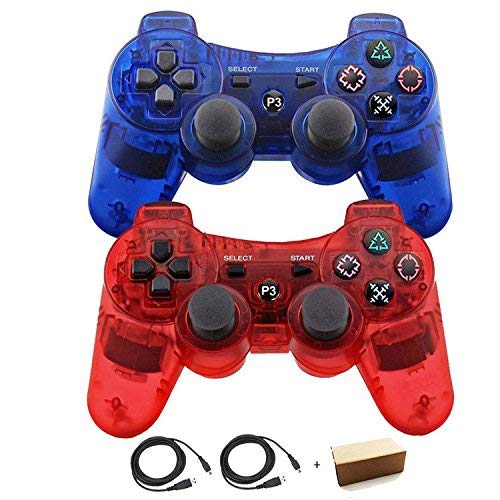 2 Packs Wireless Bluetooth Controllers for PS3 Double Shock