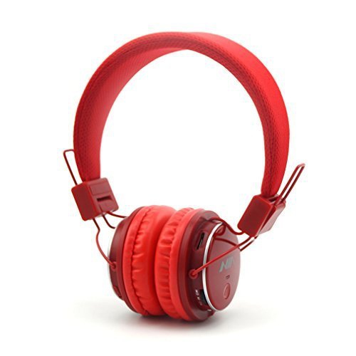Foldable Wireless Bluetooth On-Ear Headphones with Microphone; Micro SD Card Player; FM Radio and 3.5mm Detachable Cable