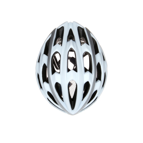 Large Safe-Tec Smart Helmet: Sensor Controlled Brake Light Function, Head Lights, Turn Signals - White/Silver