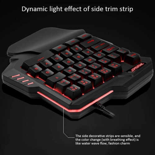 Mechanical Feeling One-Handed Left Handed Keyboard [LED Backlit] Portable Mini Gaming Keypad