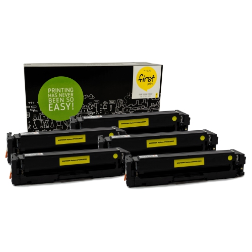 HP CF502A - HP202A Yellow - 5 Pack - Compatible - 100% GUARANTEE - # 1 Canadian supplier - FREE shipping over $60