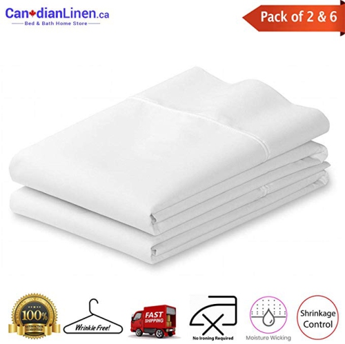 Canadian Linen Standard Size White T 200 Pillowcase Cotton