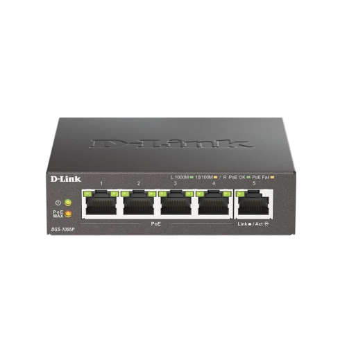 D-LINK  5-Port Desktop Gigabit Poe+ Switch - Dgs-1005P