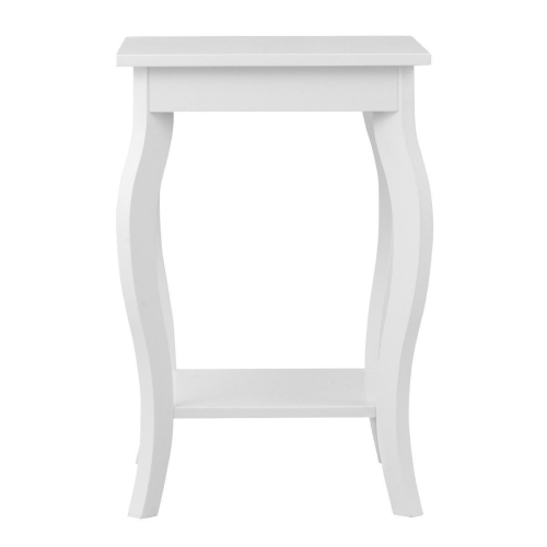 Gymax Set of 2 Accent Side Table Sofa End Table Nigh stand Coffee Table w/ Shelf White