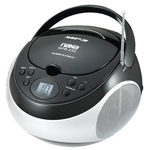 NAXA NBP252-BLK Portable MP3/CD Player with AM/FM Stereo Radio Black