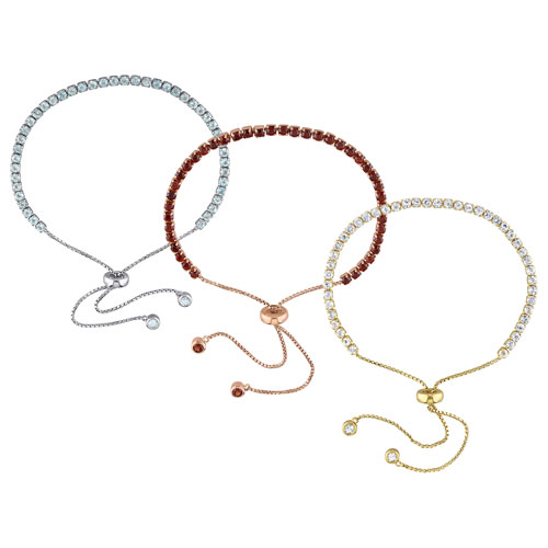 Amour Multi-colour Tassel Bolo Bracelet Set in Sterling Silver