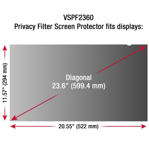 ViewSonic Privecy Filter Screen Protector for 23.6" Widescreen Moniter -