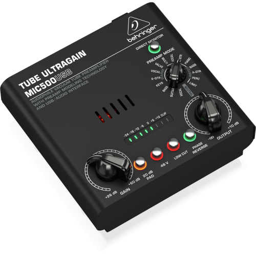 Interface de préamplificateur à tube à vide pour audiophile MIC500USB de Behringer