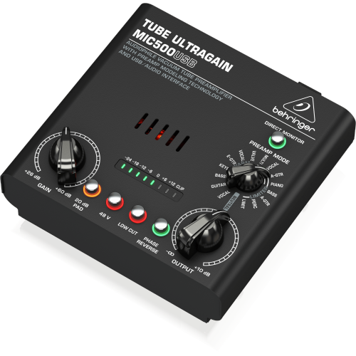 Interface de préamplificateur à tube à vide pour audiophile MIC500USB de Behringer