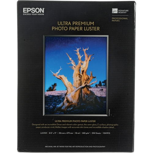 Epson 8.5"x11" Ultra Premium Luster Photo Paper, 250 Sheets -