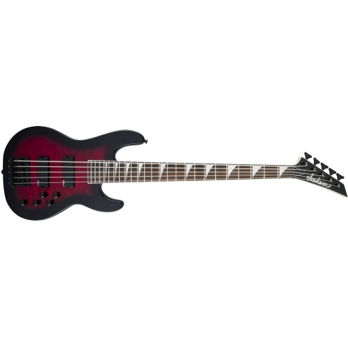 Guitare basse Jackson JS Series concert JS3VQ - Amaranth transparent rouge Burst