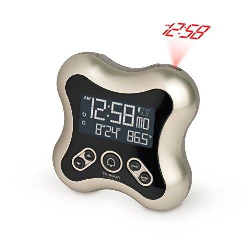 Oregon Scientific RM331P Projection Atomic Clock with Indoor Temperature Calendar Alarm - Titanium