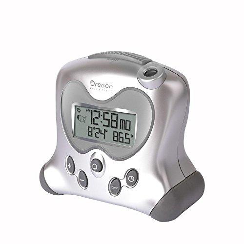 Oregon Scientific RM313PNFA Projection Atomic Clock with Indoor Temperature Calendar Alarm - Silver