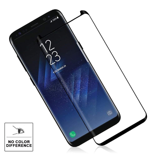 Case Friendly 3D Curved Full Cover Tempered Glass Screen Protector for Samsung S8 Plus, Black