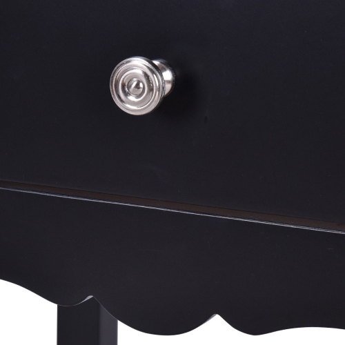 Gymax 2 PCS Side Table End Accent Table Night Stand W/ 2 Drawers Black