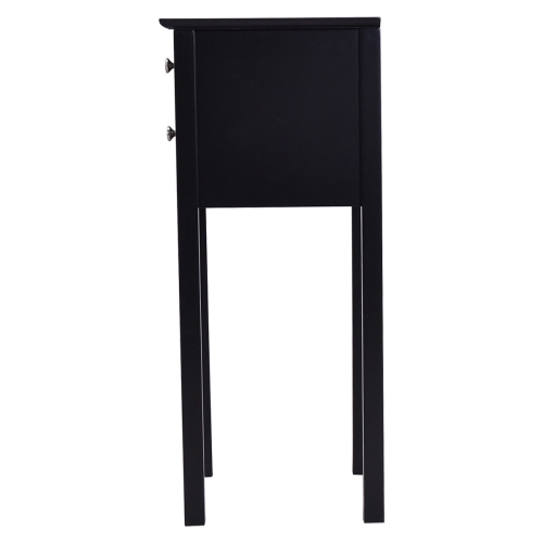 Gymax Side Table End Accent Table Night Stand W/ 2 Drawers Furniture Black