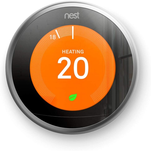 Thermostat intelligent Wi-Fi Nest Learning de Google - acier inoxydable - version internationale avec garantie fournie par le vendeur