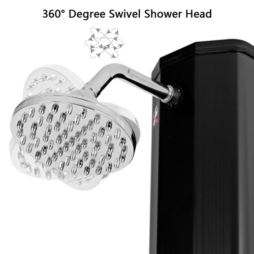 Costway 9.3 Gallon Outdoor Solar Heating Shower 7.2Ft Adjustable Shower Head W/Base