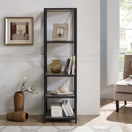 Winmoor Home 61" 4-Shelf MDF Bookcase - Slate Grey