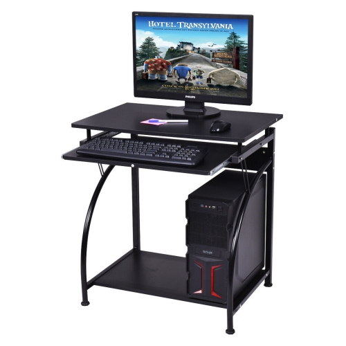 Gymax Computer Desk With Pullout Keyboard Tray Pc Desktop Pullout Keyboard Tray Pc Desk Desktop