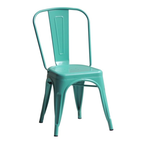 Tolix Style Chair Stackable Industrial Dining In Turquoise