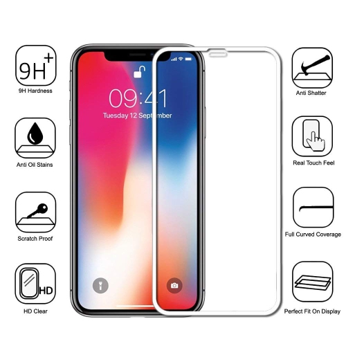 【CSmart】 Case Friendly 3D Curved Full Coverage Tempered Glass Screen Protector for iPhone Xs Max / 11 Pro Max, White