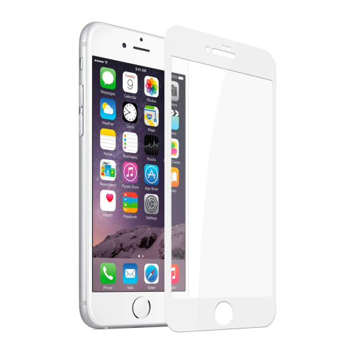 【CSmart】 compatible avec les étui Protecteur d'écran en verre trempé incurvé couverture complète pour iPhone 7 Plus / 8 Plus, Blanc