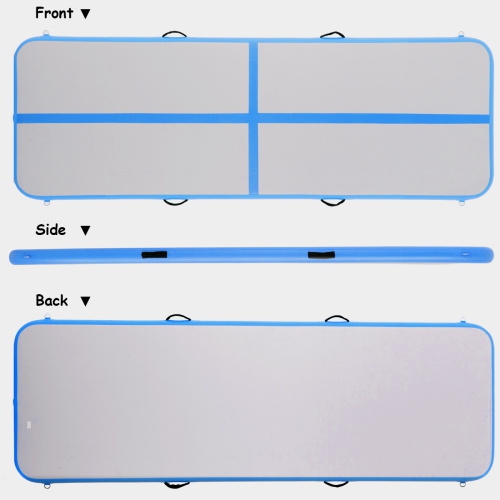 Gymax Floor Mats 10' Inflatable Gymnastics Mat Water Buoyancy w/Pump Blue