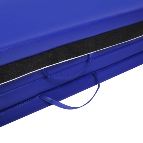 Gymax Blue 4'x10'x2'' Folding Exercise Gym Mats Stretching Yoga Gymnastics Mat