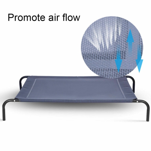 Gymax Large Dog Cat Bed Elevated Pet Cot Indoor Outdoor Camping Steel Frame Mat