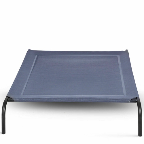 Gymax Large Dog Cat Bed Elevated Pet Cot Indoor Outdoor Camping Steel Frame Mat