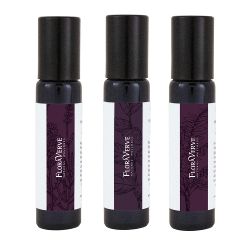 Floraverve Top 3 Essential Oils Roll-On Verve Set, 3 x 10mL, Peppermint, Lavender & Frankincense