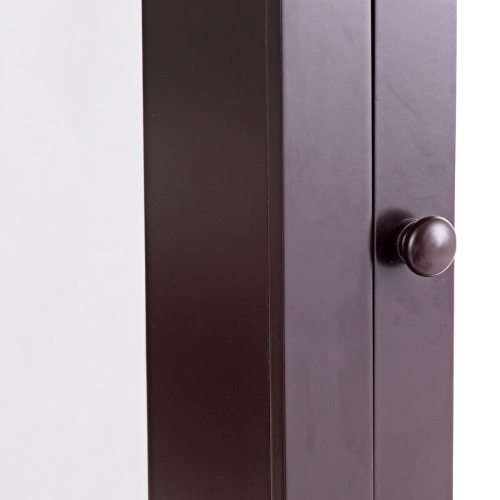 Gymax Bathroom Mirror Cabinet Wall Mounted Medicine Storage Adjustable Shelf Brown