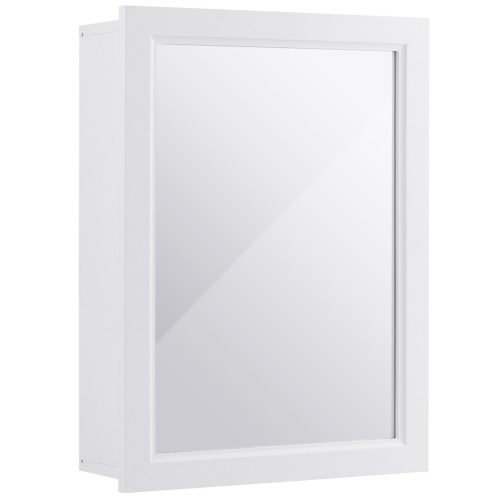 Gymax Bathroom Mirror Cabinet Wall Mounted Kitchen Medicine Storage Adjustable Shelf