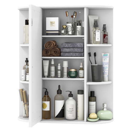 Gymax Bathroom Wall Medicine Cabinet Wall Mounted Storage Organizer w/ Mirror Door
