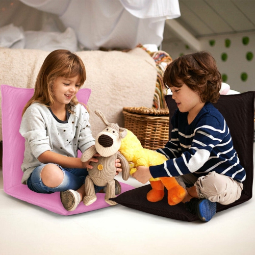 Gymax Adjustable 6-Position Floor Chair Folding Lazy Man Sofa Chair Multiangle Coffee