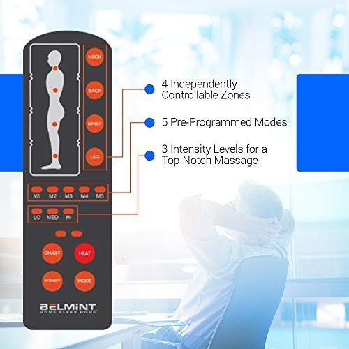 10-Motor Massage Plush Massage Mat For Full-Body Relief with Heat - Beige