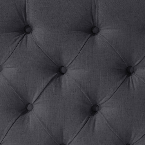 Tête de très grand lit en tissu capitonné Lina au charbon foncé