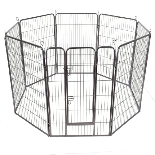 Gymax 48'' 8 Panel Pet Puppy Dog Playpen Door Exercise Kennel Fence Metal