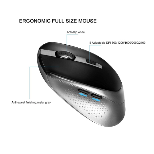 Space Gray Compact Full Size Less Noisy Keyboard and Mouse Sleek Design and High Precision 2400 DPI for PC Wireless Keyboard Mouse