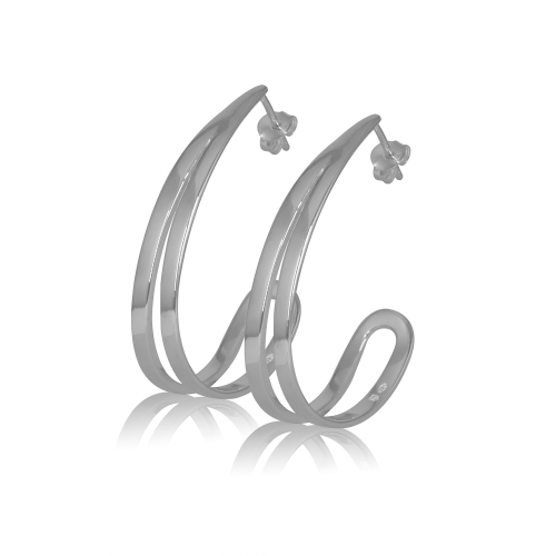 METALSMITHS STERLING  Sterling Split Loop Stud Earrings In Silver