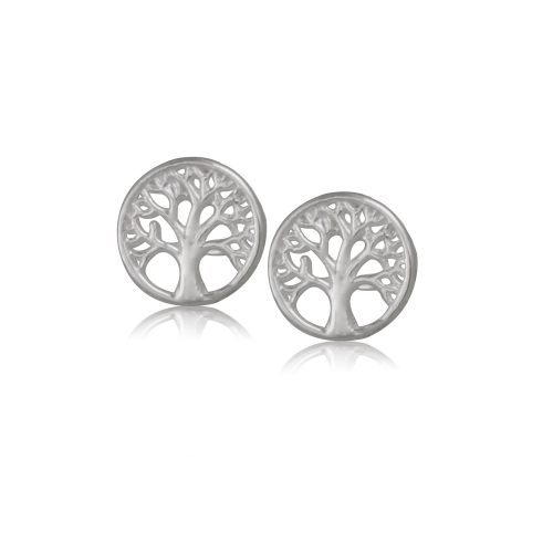 Sterling Silver Tree Of Life Stud Earrings