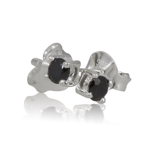 METALSMITHS STERLING  Sterling Silver 3MM Cubic Prong Set Studs In Black