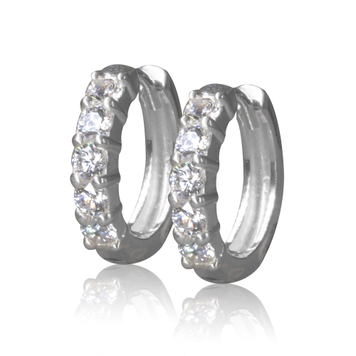 METALSMITHS STERLING  Sterling 5 Cubic Huggies In Silver