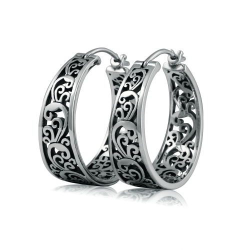 Sterling Silver Panos K Designs Fashion Scroll Hoops