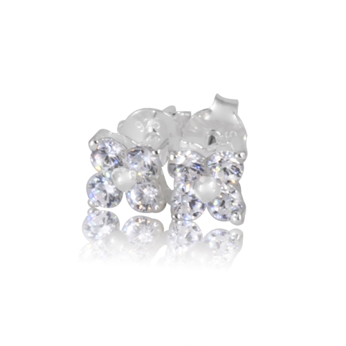 Sterling Silver Small Cubic Cluster Studs