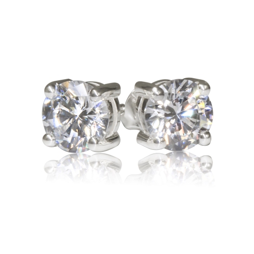 METALSMITHS STERLING  Sterling 7MM Prong Set Cubic Stud In Silver