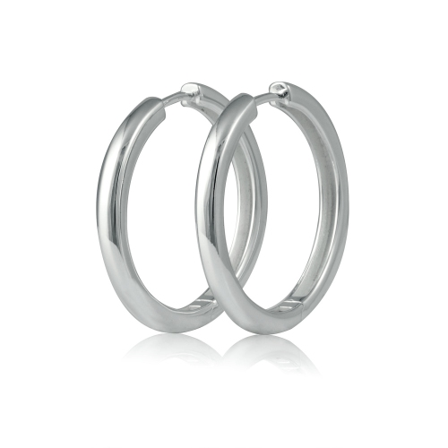 Sterling Silver Designer Hinged Hoops Easy Wear